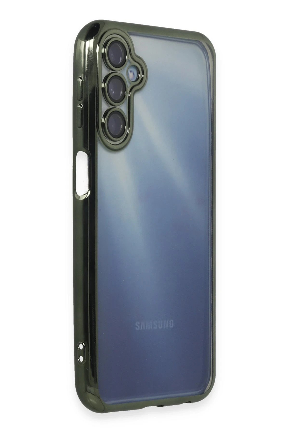 Newface Samsung Galaxy A15 4G Kılıf Razer Lensli Silikon - Yeşil