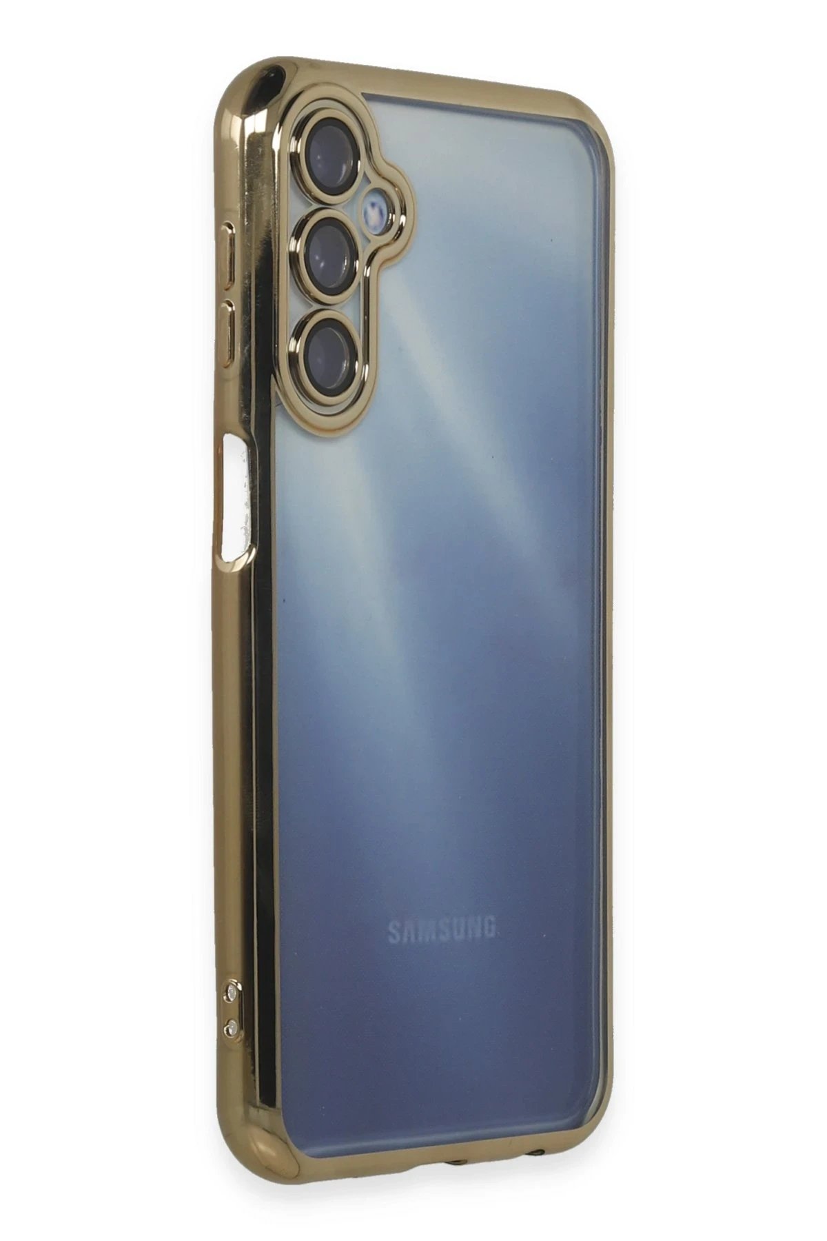 Newface Samsung Galaxy A35 5G Kılıf Razer Lensli Silikon - Gold