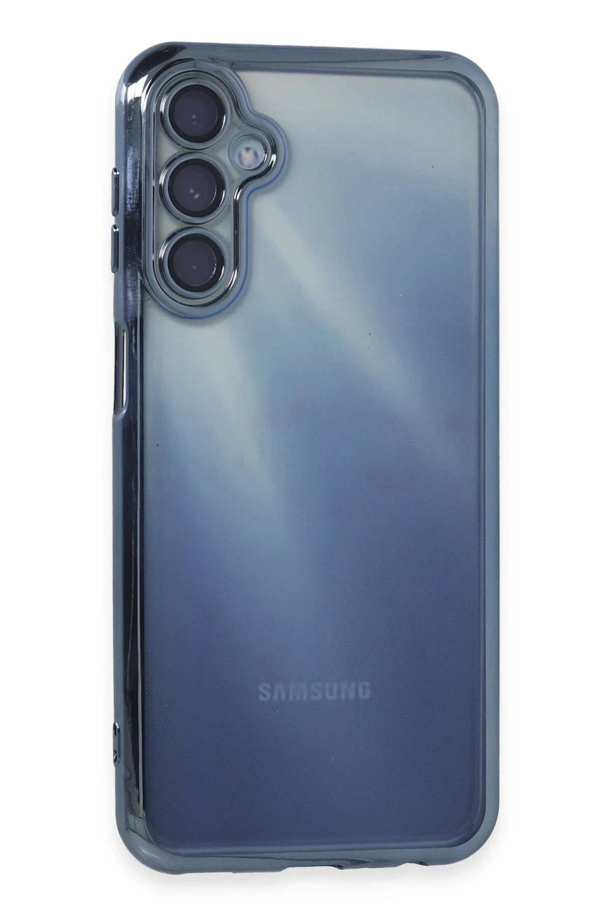 Newface Samsung Galaxy A35 5G Kılıf Razer Lensli Silikon - Sierra Blue