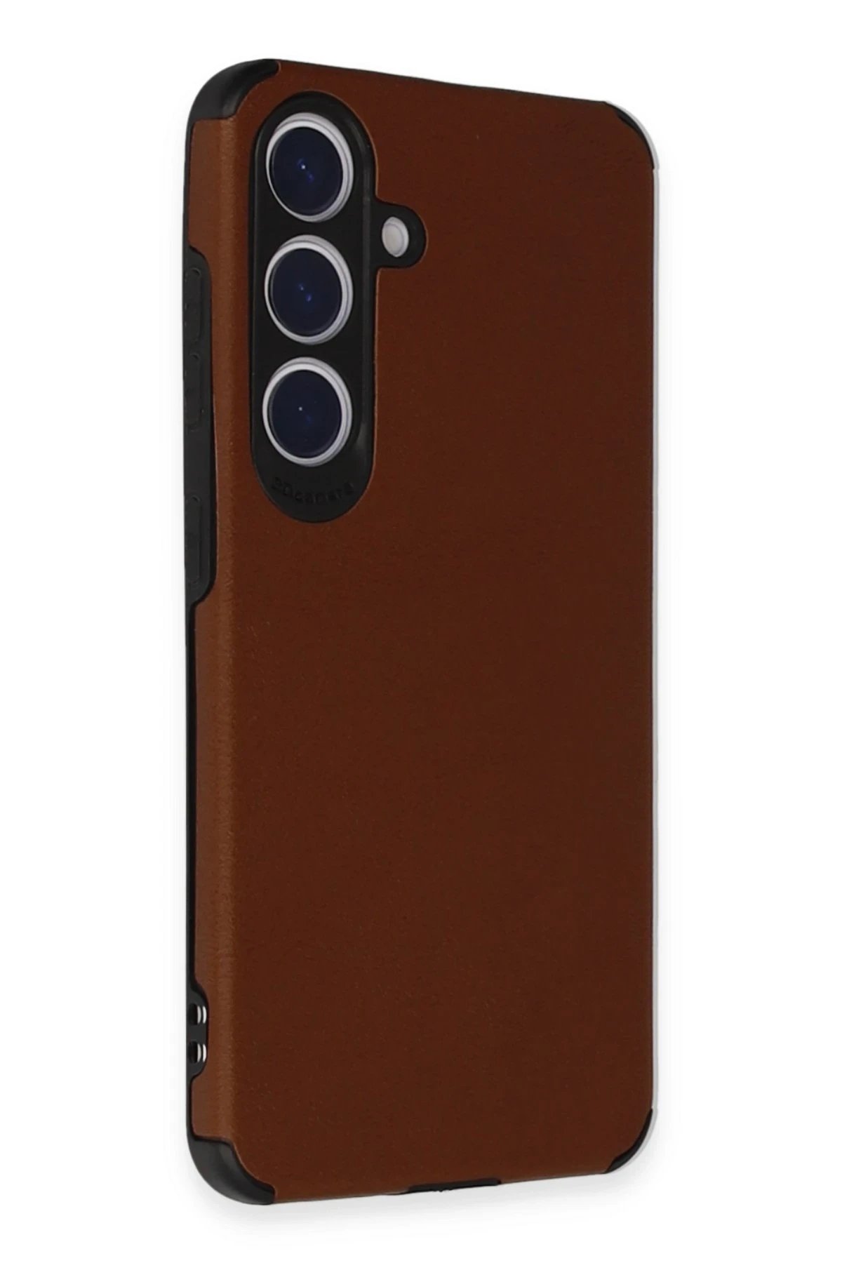 Newface Samsung Galaxy S24 Kılıf Loop Deri Silikon - Kahverengi