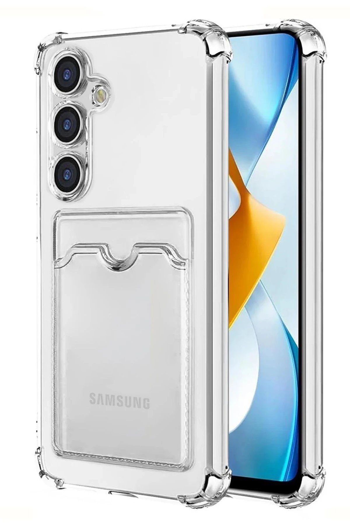 Newface Samsung Galaxy S24 Kılıf Kart Şeffaf Silikon - Şeffaf