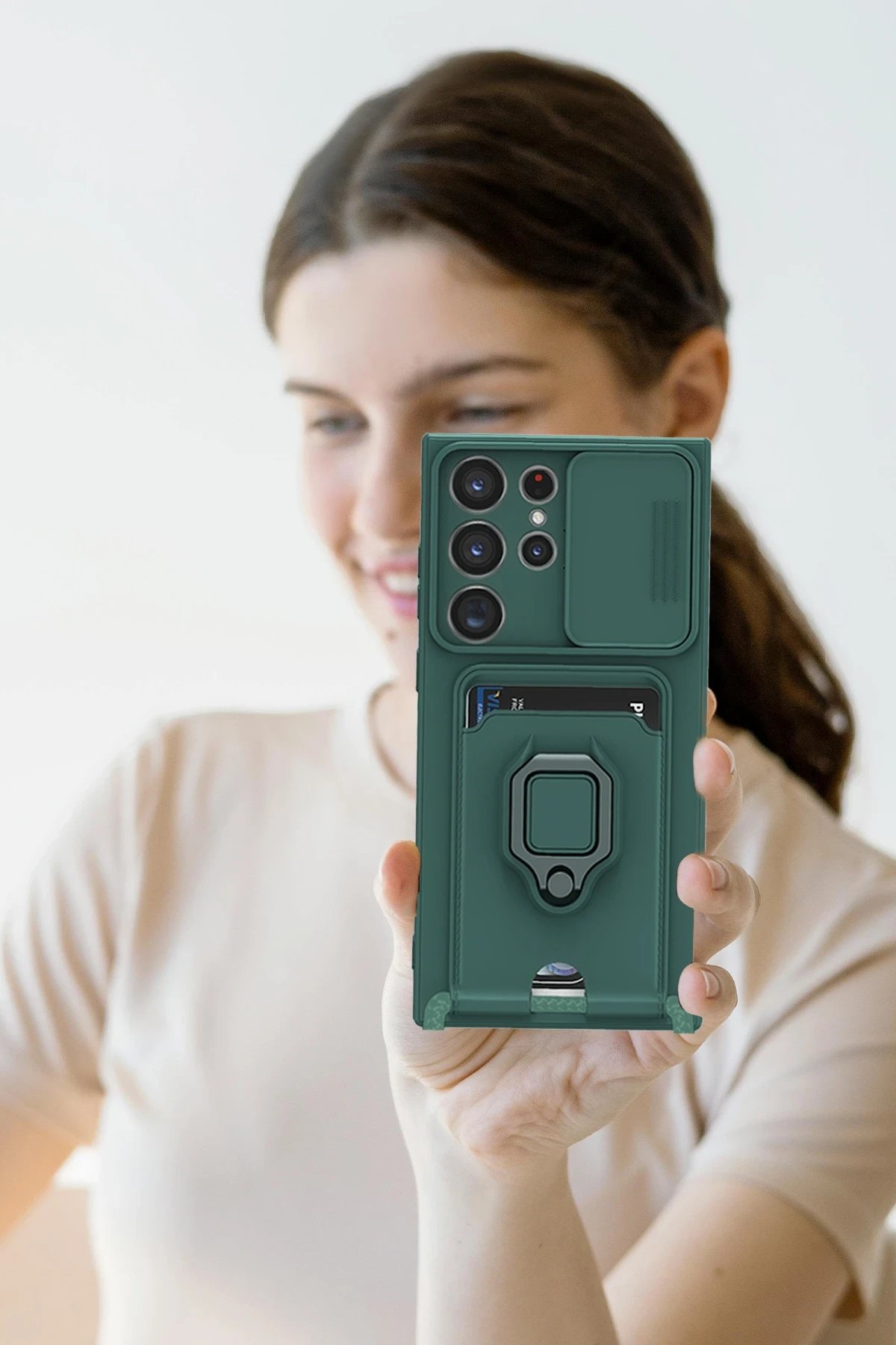 Newface Samsung Galaxy S25 Ultra Kılıf Zuma Kartvizitli Yüzüklü Silikon - Siyah