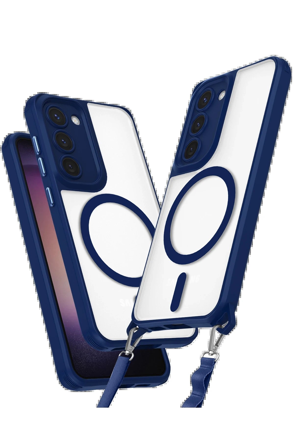 Newface Samsung Galaxy S23 Kılıf Enka Magsafe Silikon Kılıf - Lacivert