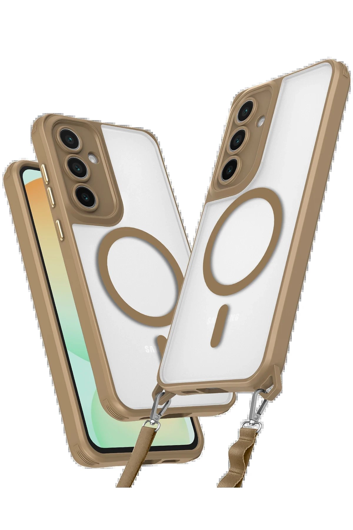 Newface Samsung Galaxy S23 FE Kılıf Enka Magsafe Silikon Kılıf - Desert