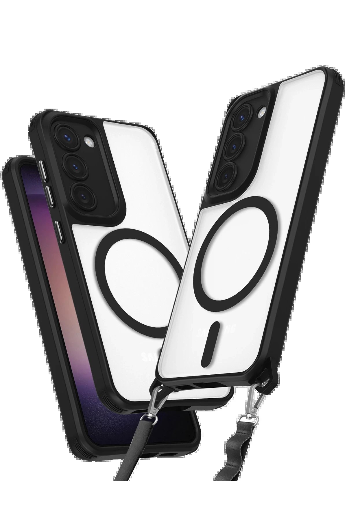 Newface Samsung Galaxy S23 Plus Kılıf Enka Magsafe Silikon Kılıf - Siyah