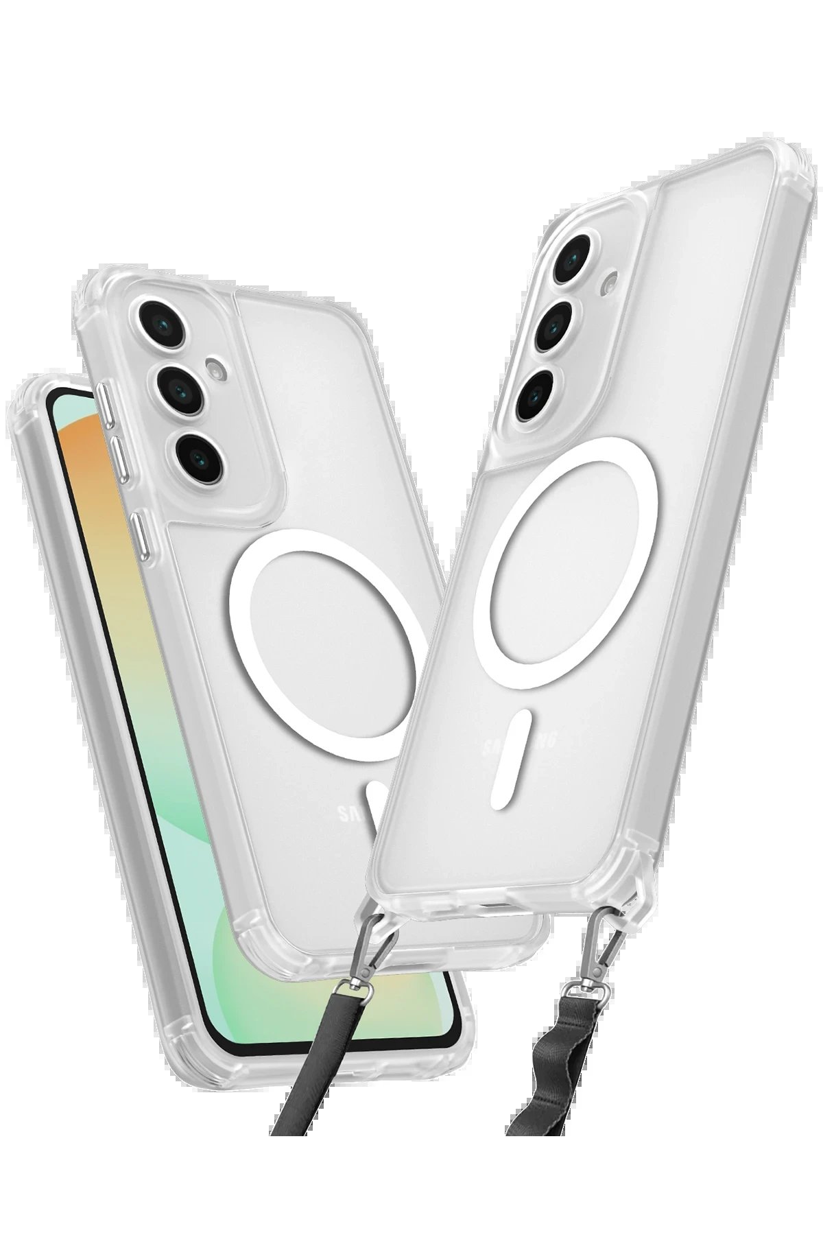 Newface Samsung Galaxy S25 Kılıf Enka Magsafe Silikon Kılıf - Şeffaf