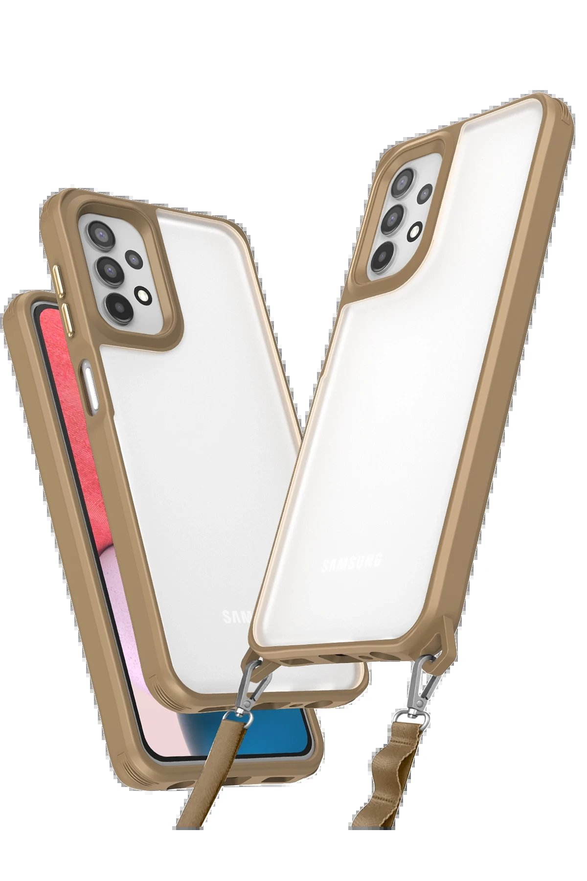 Newface Samsung Galaxy A23 4G Kılıf Penta Silikon Kılıf - Çöl Titanyum