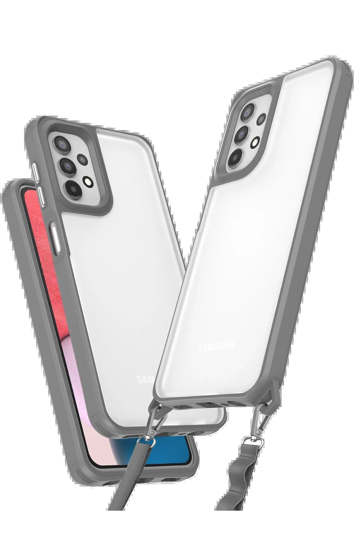 Newface Samsung Galaxy A23 4G Kılıf Penta Silikon Kılıf - Titan Gri