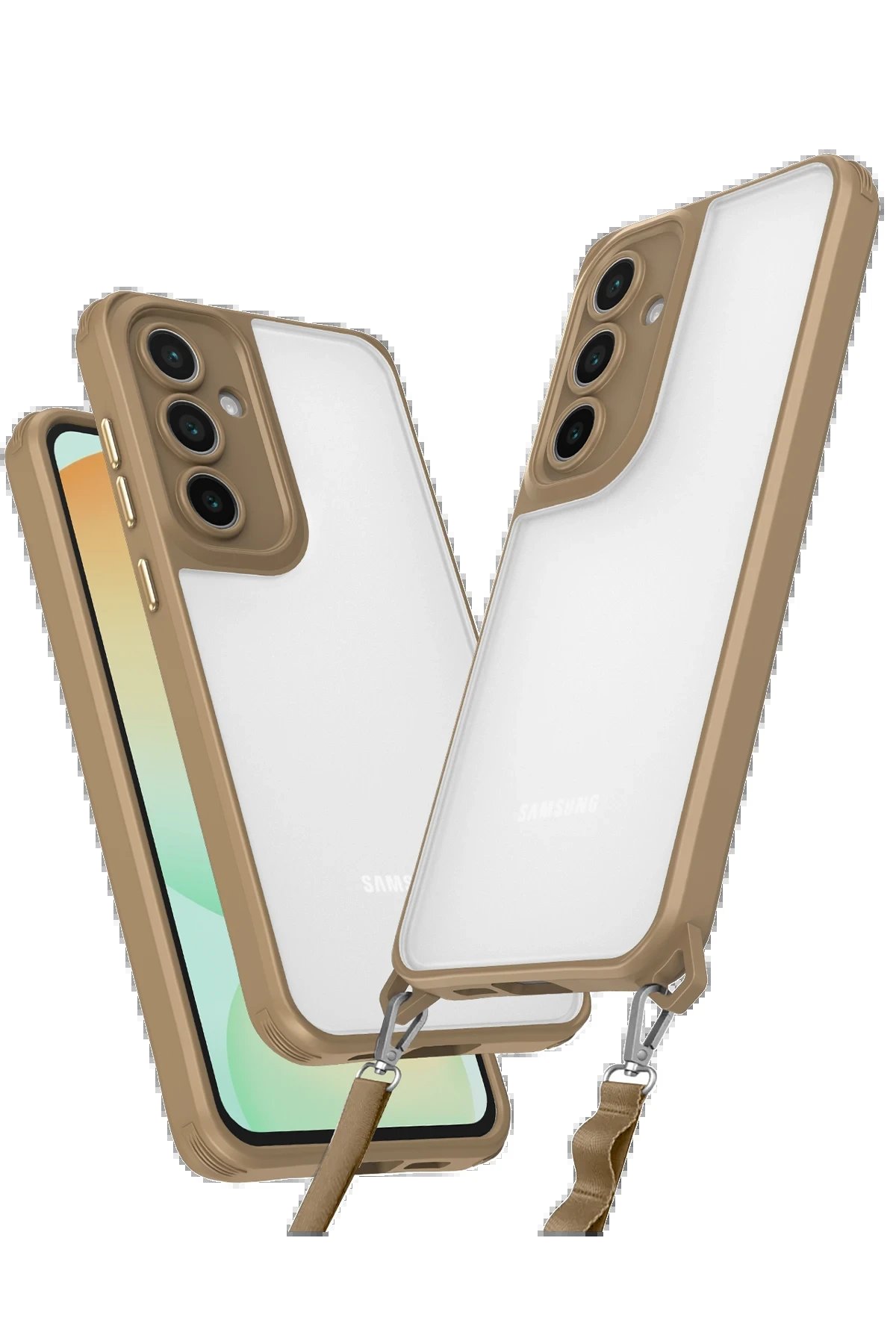 Newface Samsung Galaxy A14 4G Kılıf Penta Silikon Kılıf - Çöl Titanyum