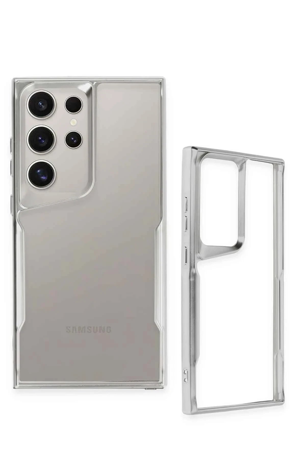 Newface Samsung Galaxy S25 Ultra Kılıf Boyi Silikon Kapak - Titan Gri