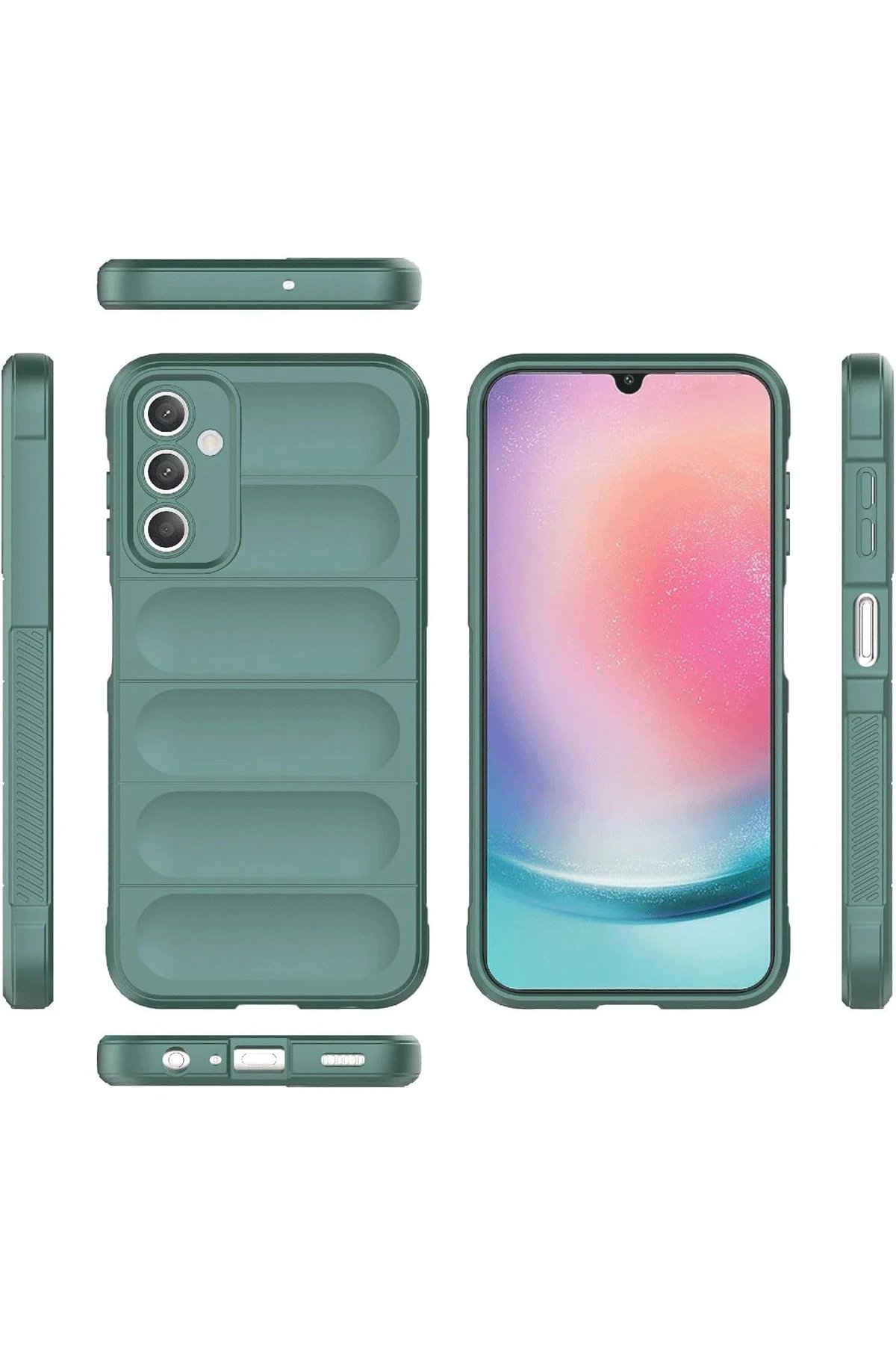 Newface Samsung A36 Kılıf Optimum Silikon - Koyu Yeşil