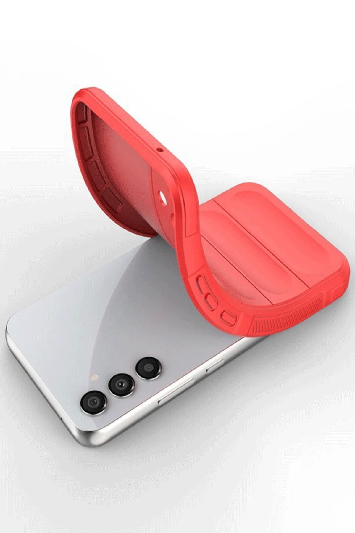 Newface Samsung A56 Kılıf Optimum Silikon - Kırmızı