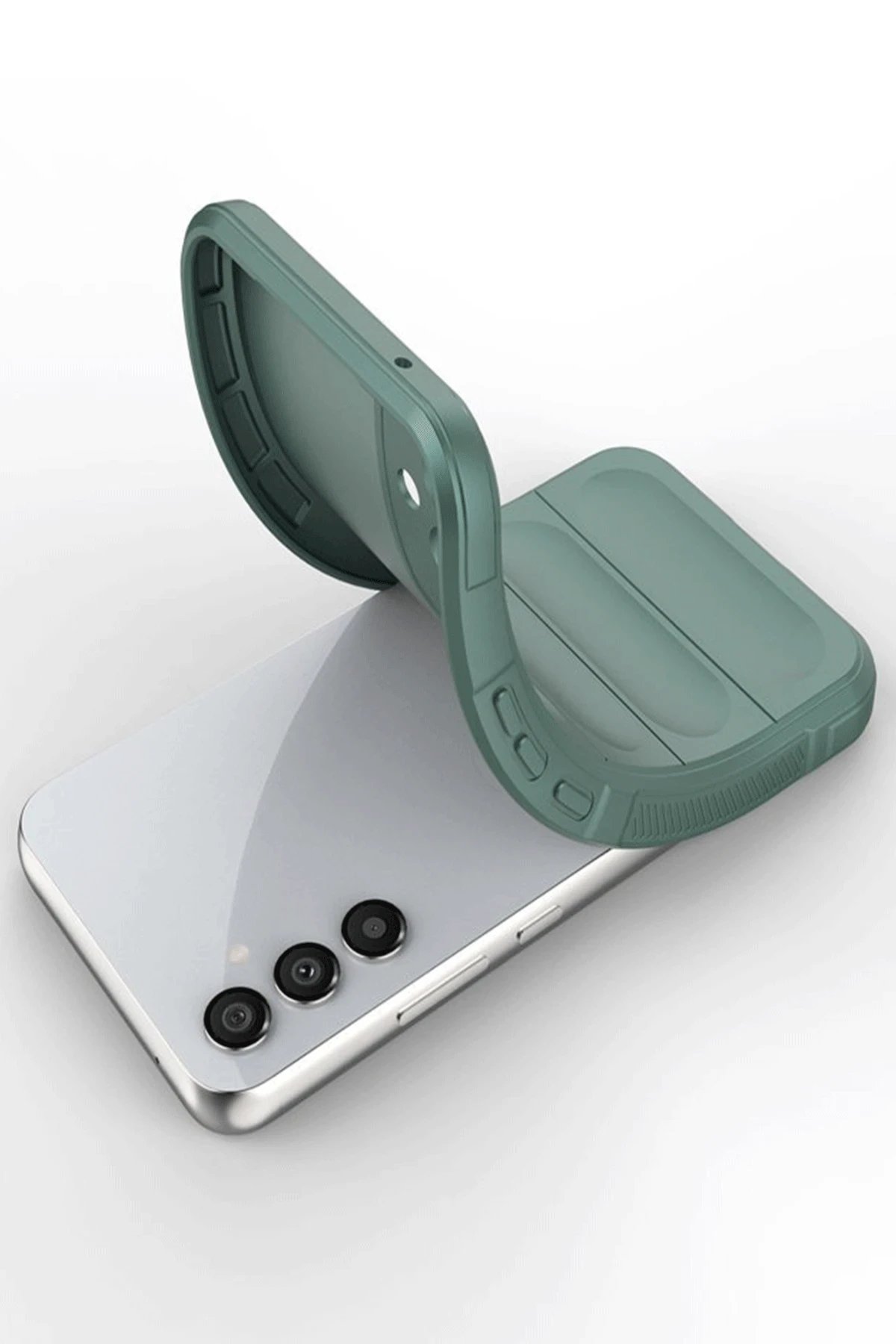 Newface Samsung A56 Kılıf Optimum Silikon - Koyu Yeşil