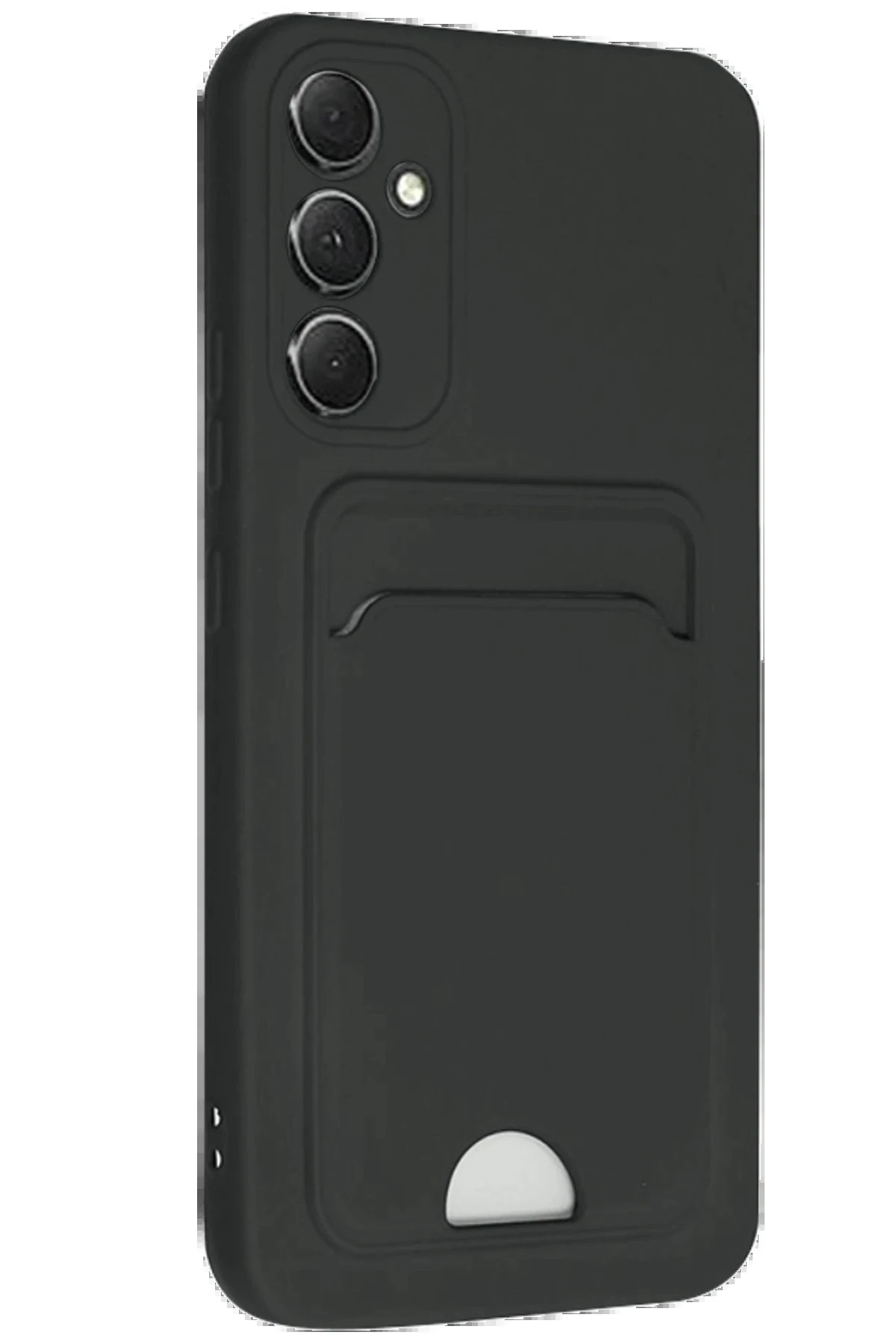 Newface Samsung Galaxy A16 5G Kılıf Kelvin Kartvizitli Silikon - Siyah