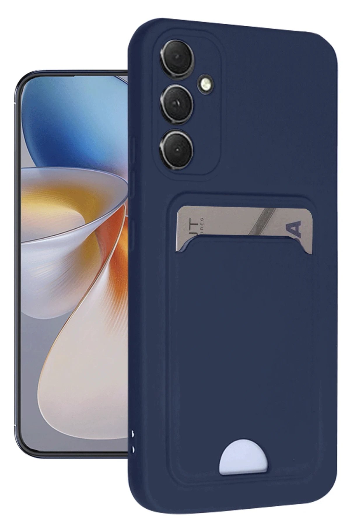 Newface Samsung Galaxy A16 5G Kılıf Kelvin Kartvizitli Silikon - Lacivert