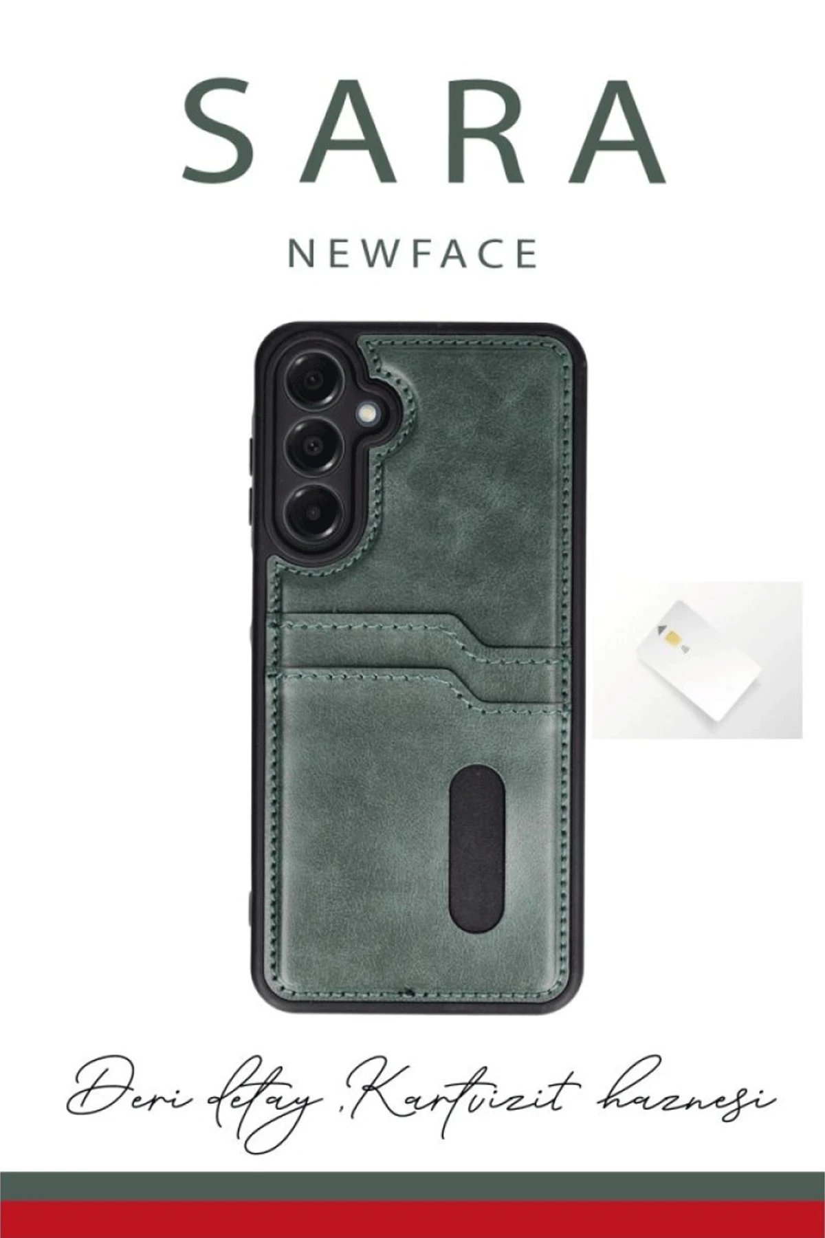 Newface Samsung Galaxy A36 Kılıf Sara Kartvizitli Deri Kılıf - Lacivert