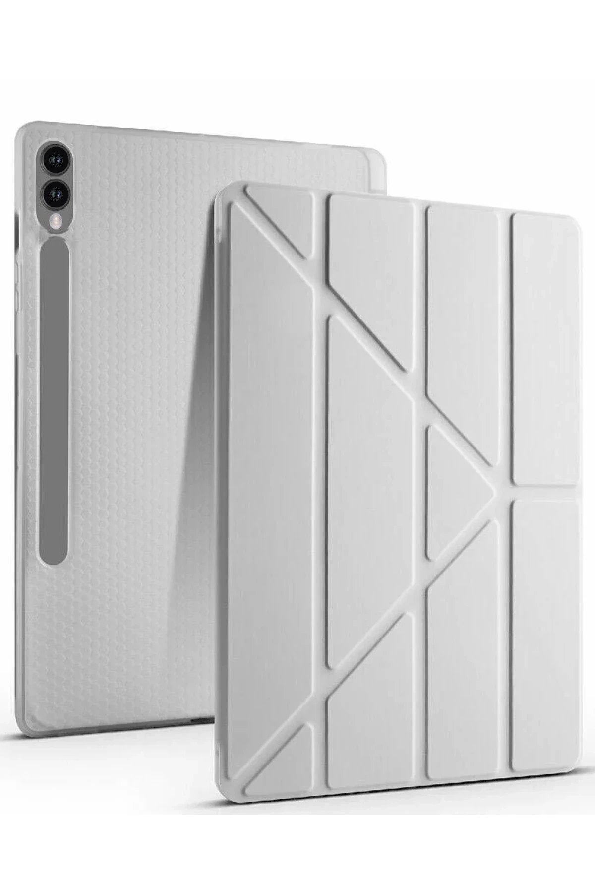 Newface Samsung Galaxy X510 Tab S9 FE 11 Kılıf Kalemlikli Mars Tablet Kılıfı - Gri