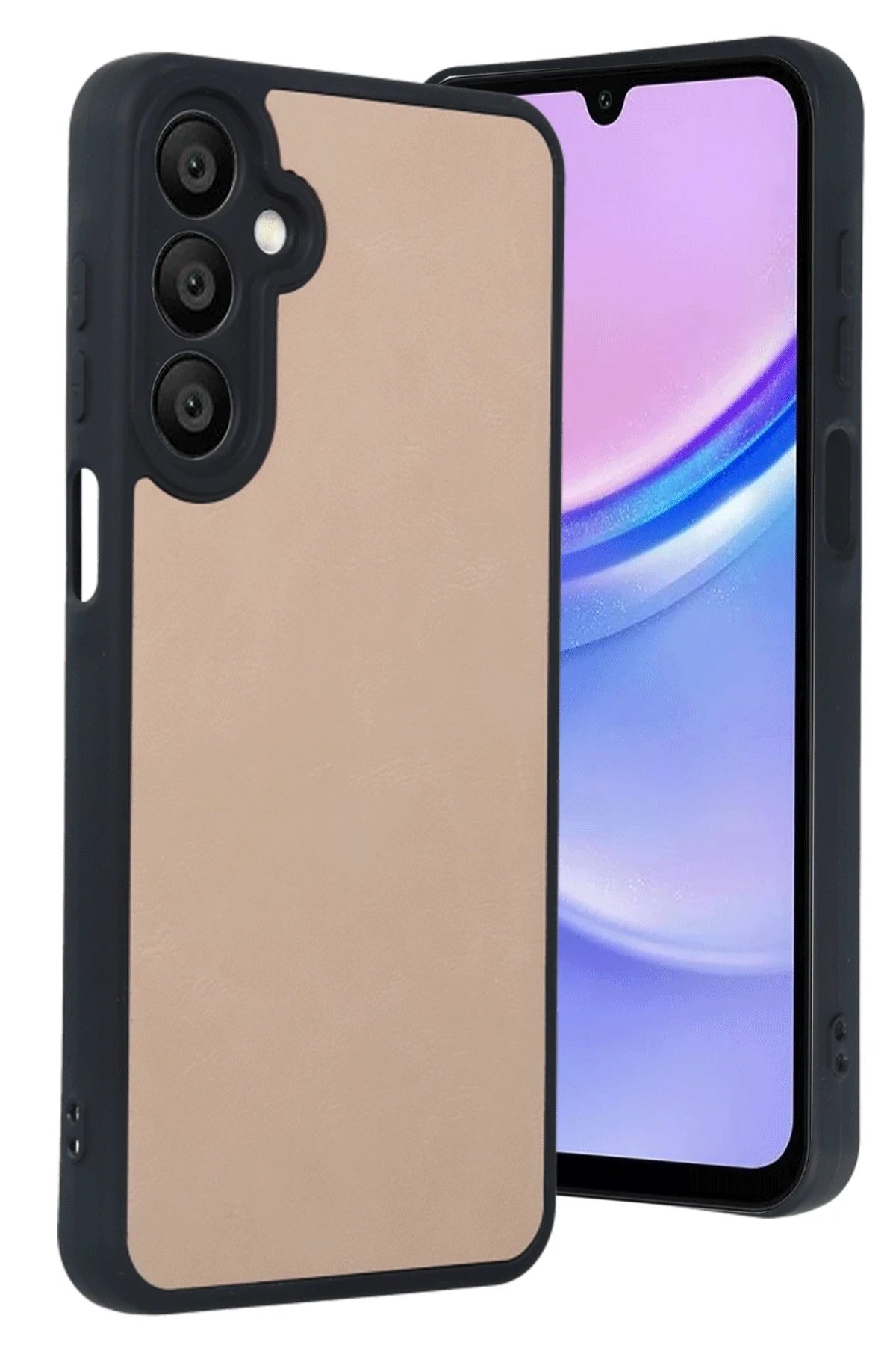 Newface Samsung Galaxy A16 5G Kılıf Aras Deri Kapak - Pudra