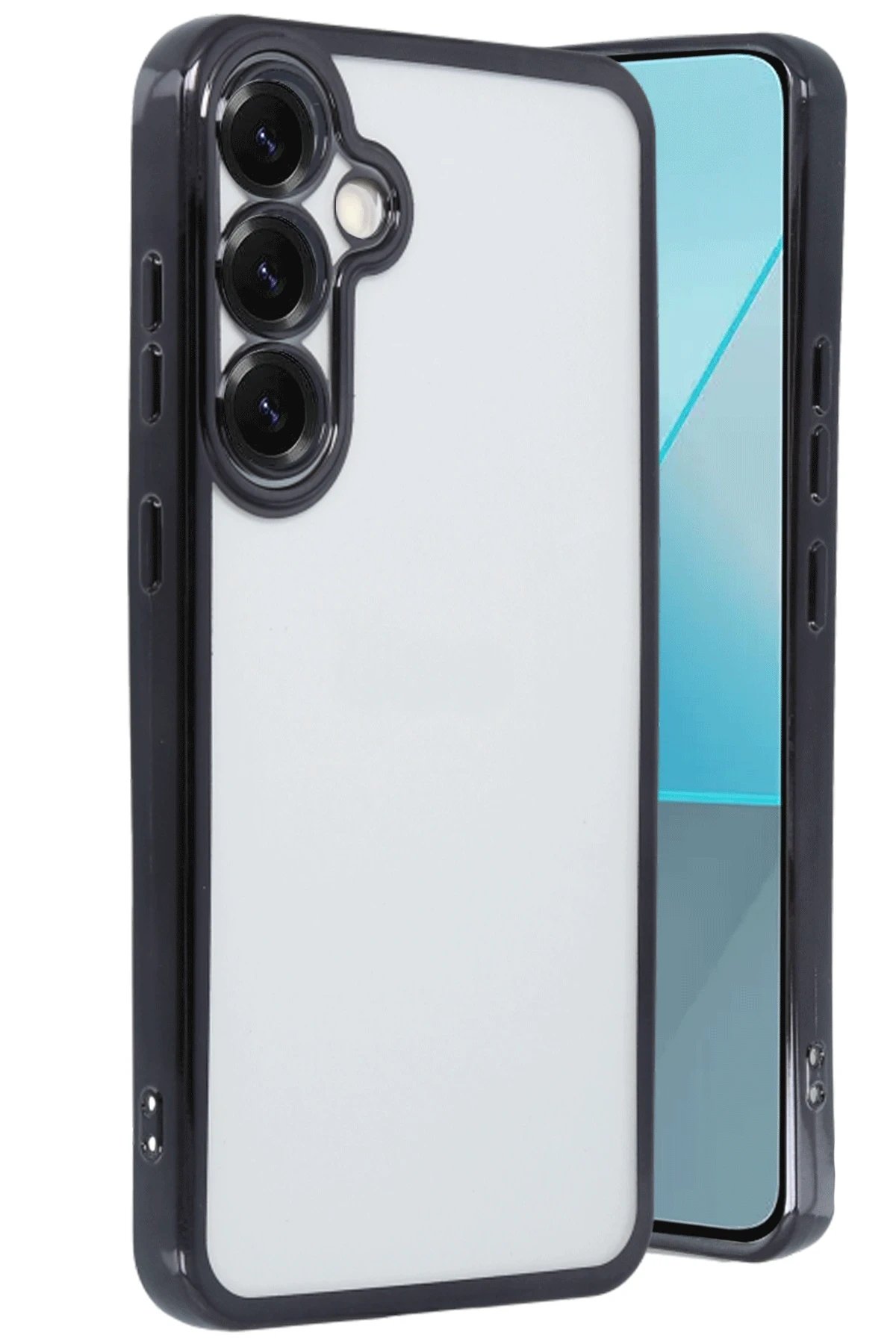 Newface Samsung Galaxy S25 Kılıf Razer Lensli Silikon - Siyah