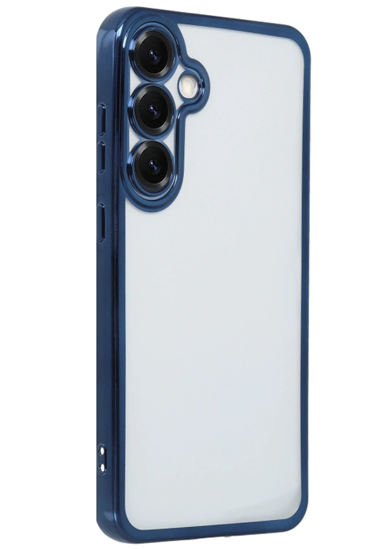 Newface Samsung Galaxy S25 Kılıf Razer Lensli Silikon - Lacivert