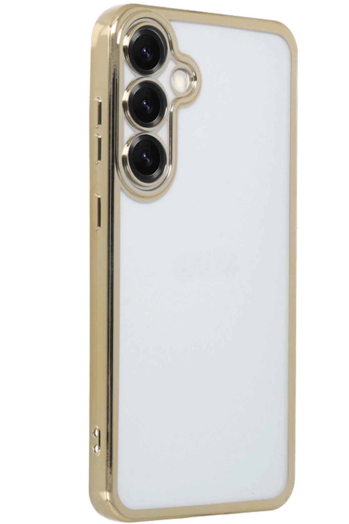 Newface Samsung Galaxy S25 Plus Kılıf Razer Lensli Silikon - Gold