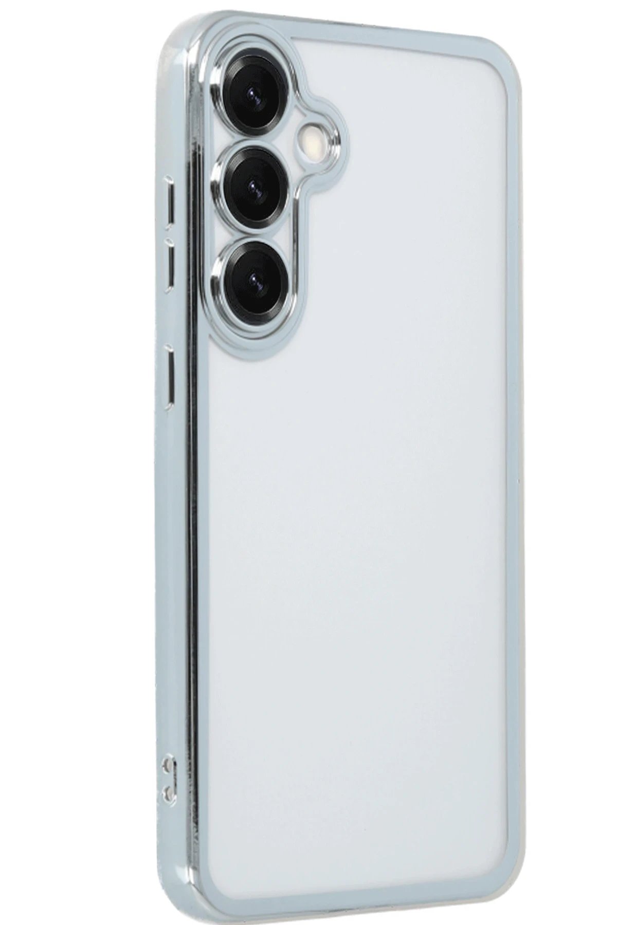 Newface Samsung Galaxy S25 Plus Kılıf Razer Lensli Silikon - Gümüş