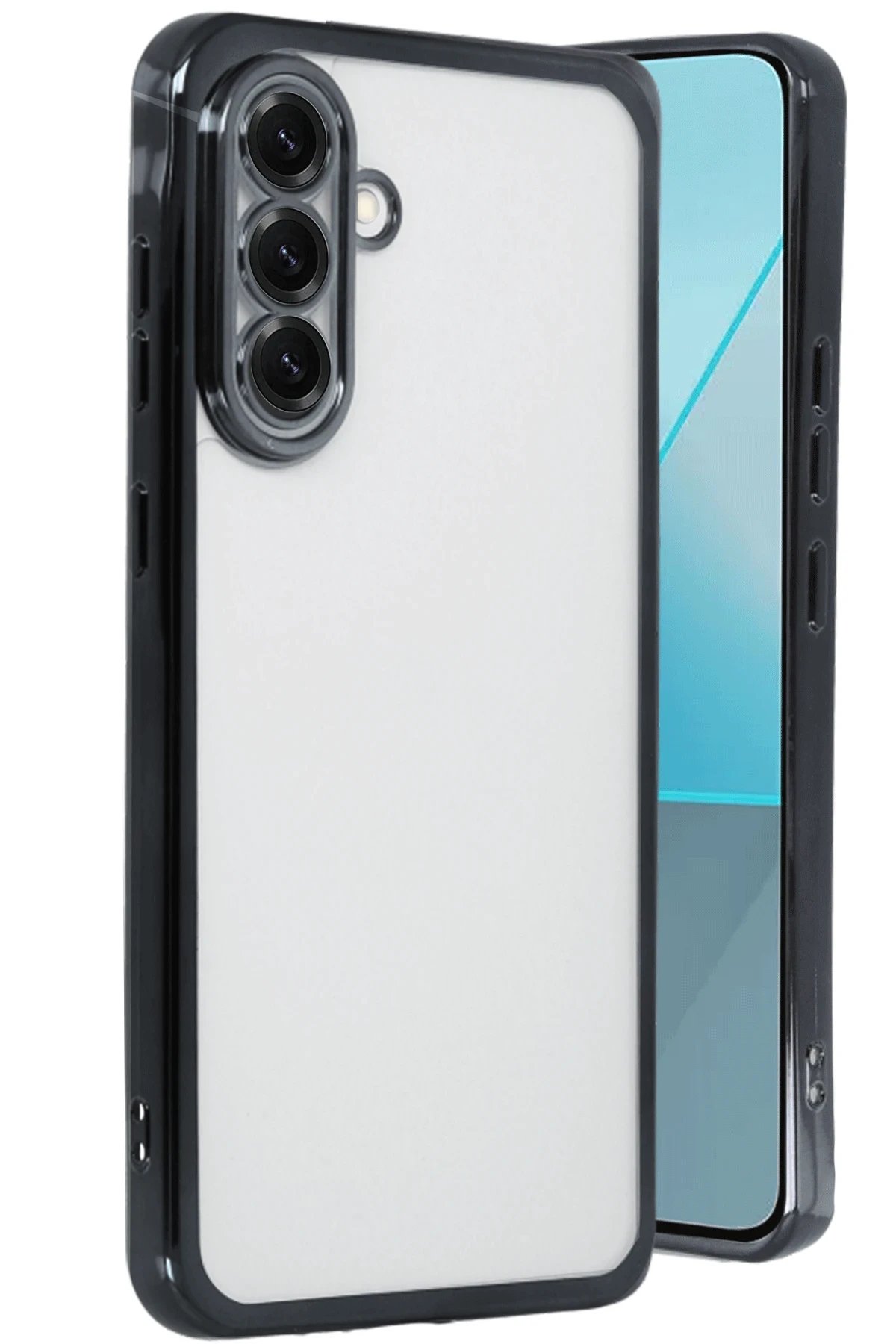 Newface Samsung Galaxy A56 Kılıf Razer Lensli Silikon - Siyah