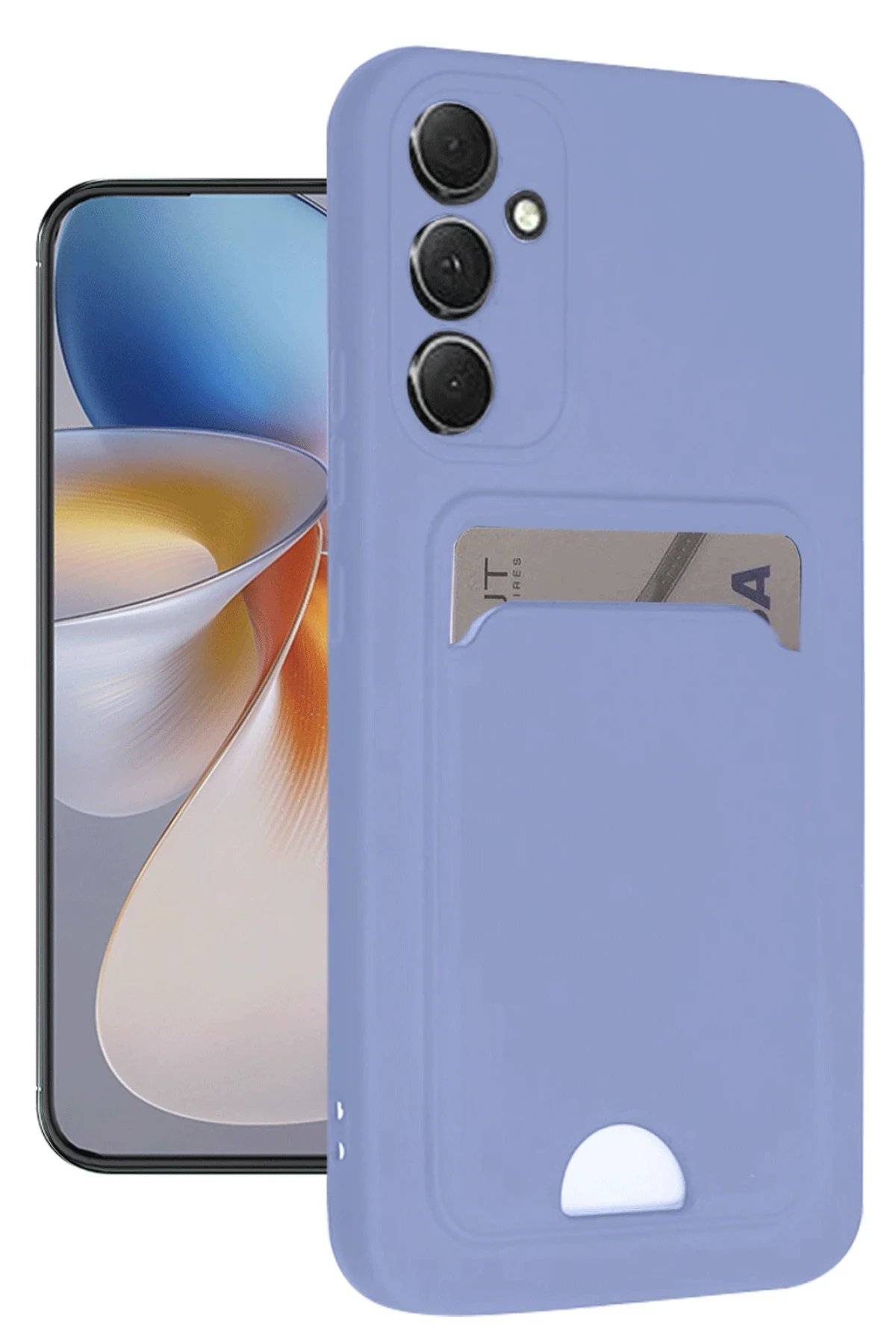 Newface Samsung Galaxy A16 5G Kılıf Kelvin Kartvizitli Silikon - Lila