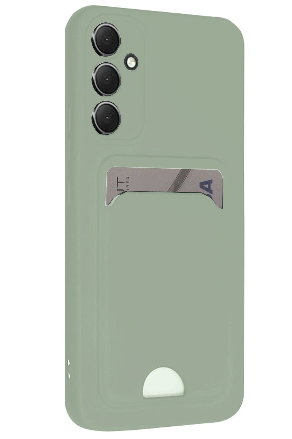 Newface Samsung Galaxy A16 5G Kılıf Kelvin Kartvizitli Silikon - Su Yeşili