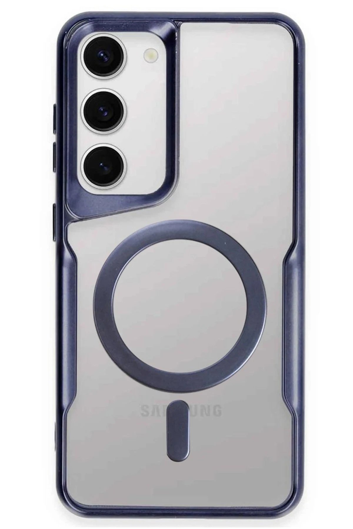 Newface Samsung Galaxy S23 Kılıf Boyi Magsafe Silikon Kapak - Lacivert