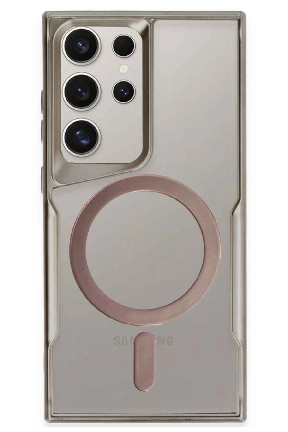 Newface Samsung Galaxy S23 Ultra Kılıf Boyi Magsafe Silikon Kapak - Titan Gri