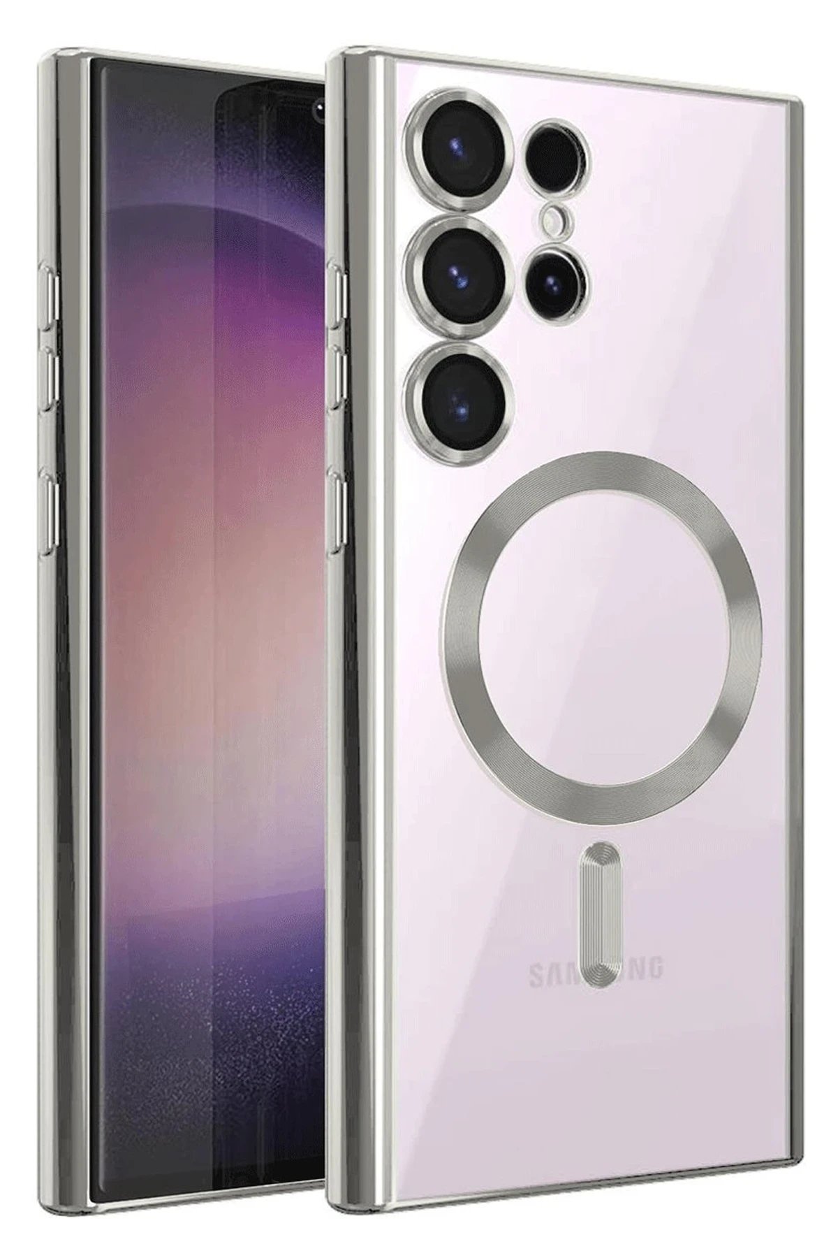 Newface Samsung Galaxy S25 Ultra Kılıf Kross Magneticsafe Kapak - Gümüş