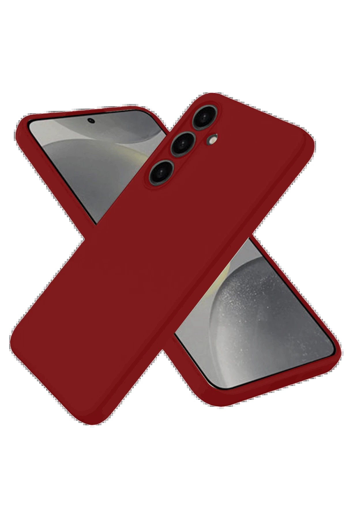 Newface Samsung Galaxy S25 Kılıf Nano içi Kadife Silikon - Kırmızı