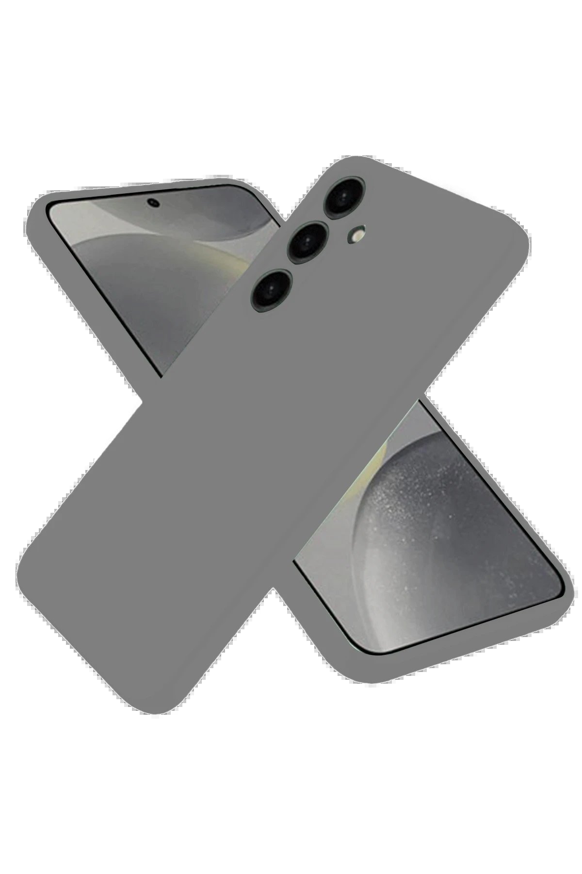 Newface Samsung Galaxy S25 Kılıf Nano içi Kadife Silikon - Gri