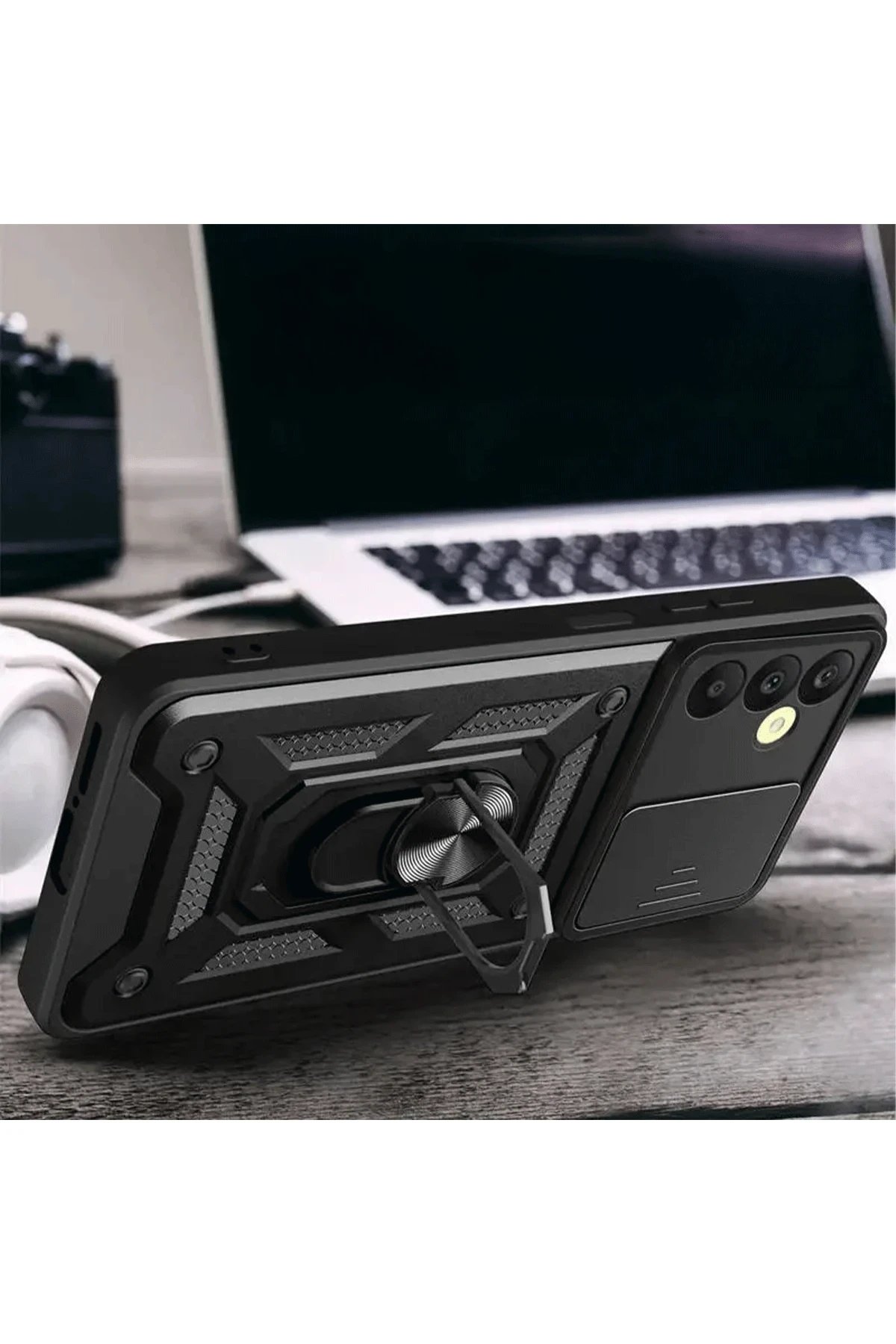 Newface Samsung Galaxy S24 FE Pars Lens Yüzüklü Silikon - Kırmızı