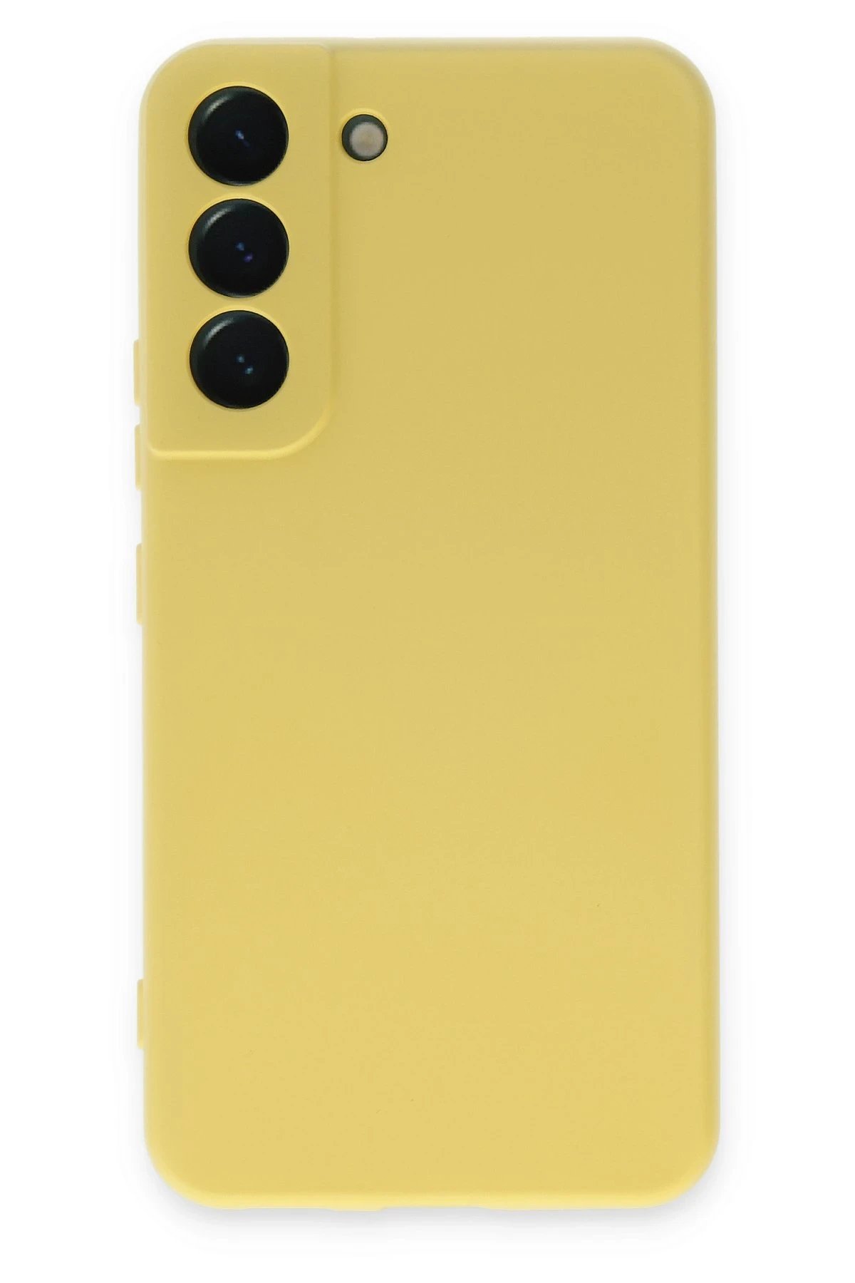 Newface Samsung Galaxy S22 Kılıf Nano içi Kadife Silikon - Sarı