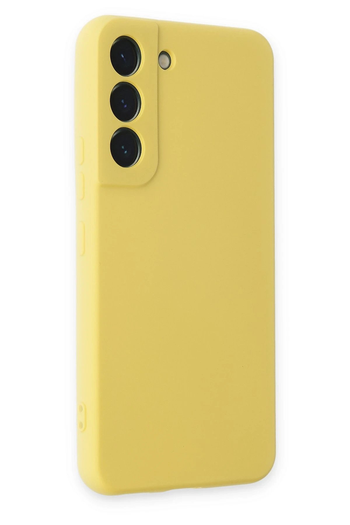 Newface Samsung Galaxy S22 Kılıf Nano içi Kadife Silikon - Sarı