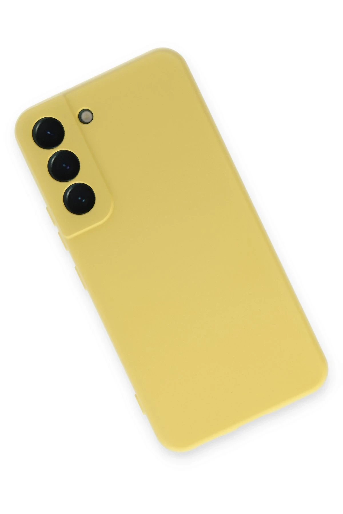 Newface Samsung Galaxy S22 Kılıf Nano içi Kadife Silikon - Sarı