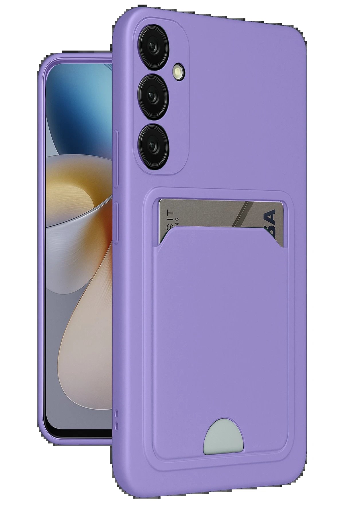 Newface Samsung Galaxy A36 Kılıf Kelvin Kartvizitli Silikon - Lila