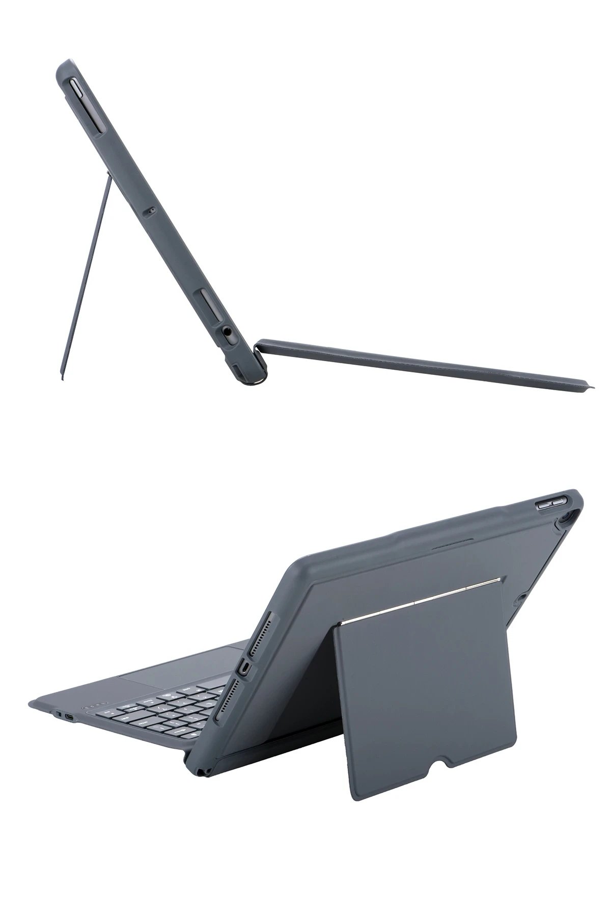 Newface T5506D iPad 10.2 (9.Nesil) Kılıf Palermo Ledli Klavyeli Standlı Tablet Kılıfı - Siyah