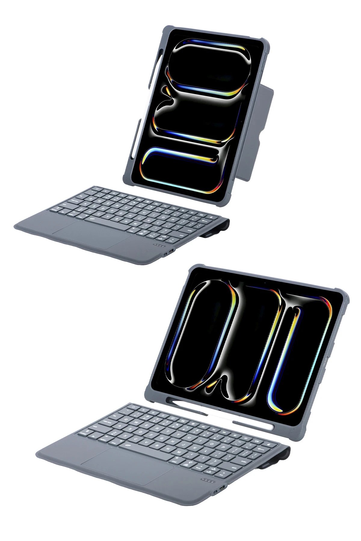 Newface T5507D iPad Pro 11 (2022) Kılıf Palermo Ledli Klavyeli Standlı Tablet Kılıfı - Siyah