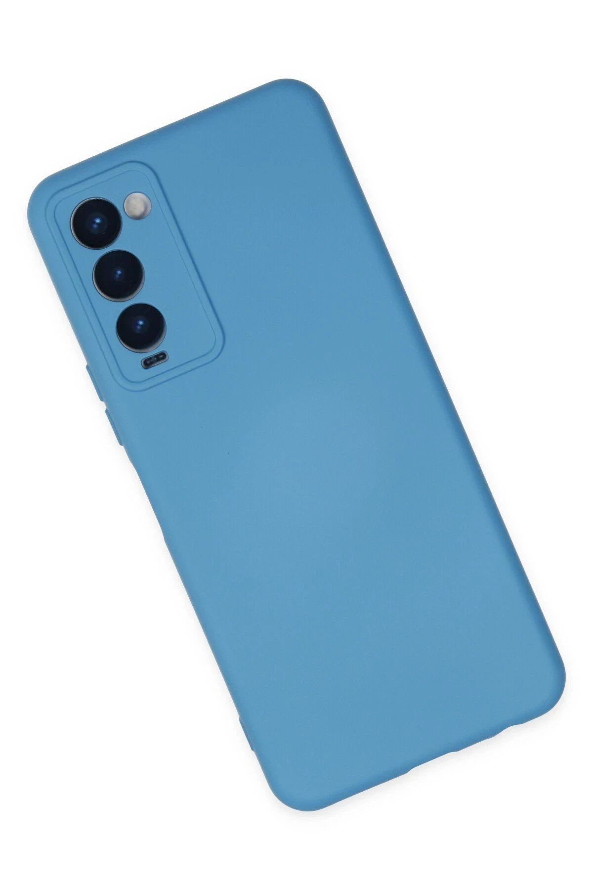 Newface Tecno Camon 18 Kılıf Nano içi Kadife Silikon - Mavi