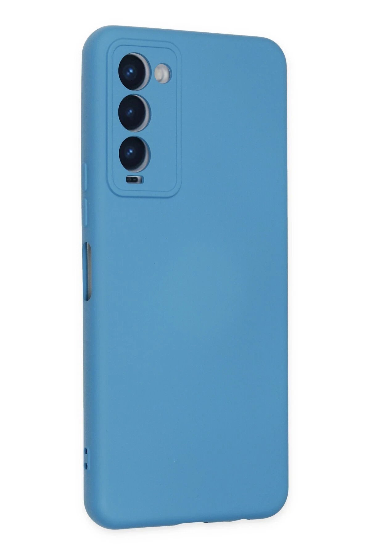 Newface Tecno Camon 18 Kılıf Nano içi Kadife Silikon - Mavi