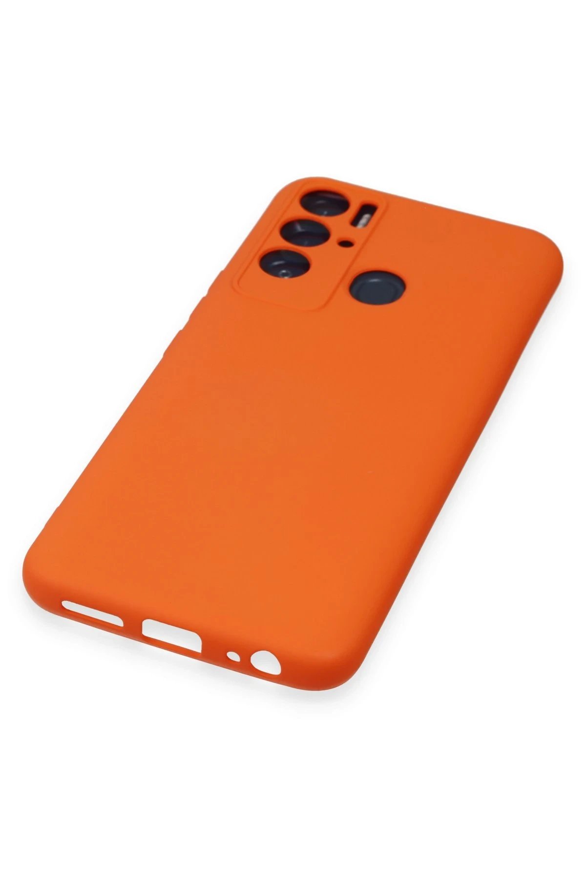 Newface Tecno Pova Neo Kılıf Nano içi Kadife Silikon - Turuncu