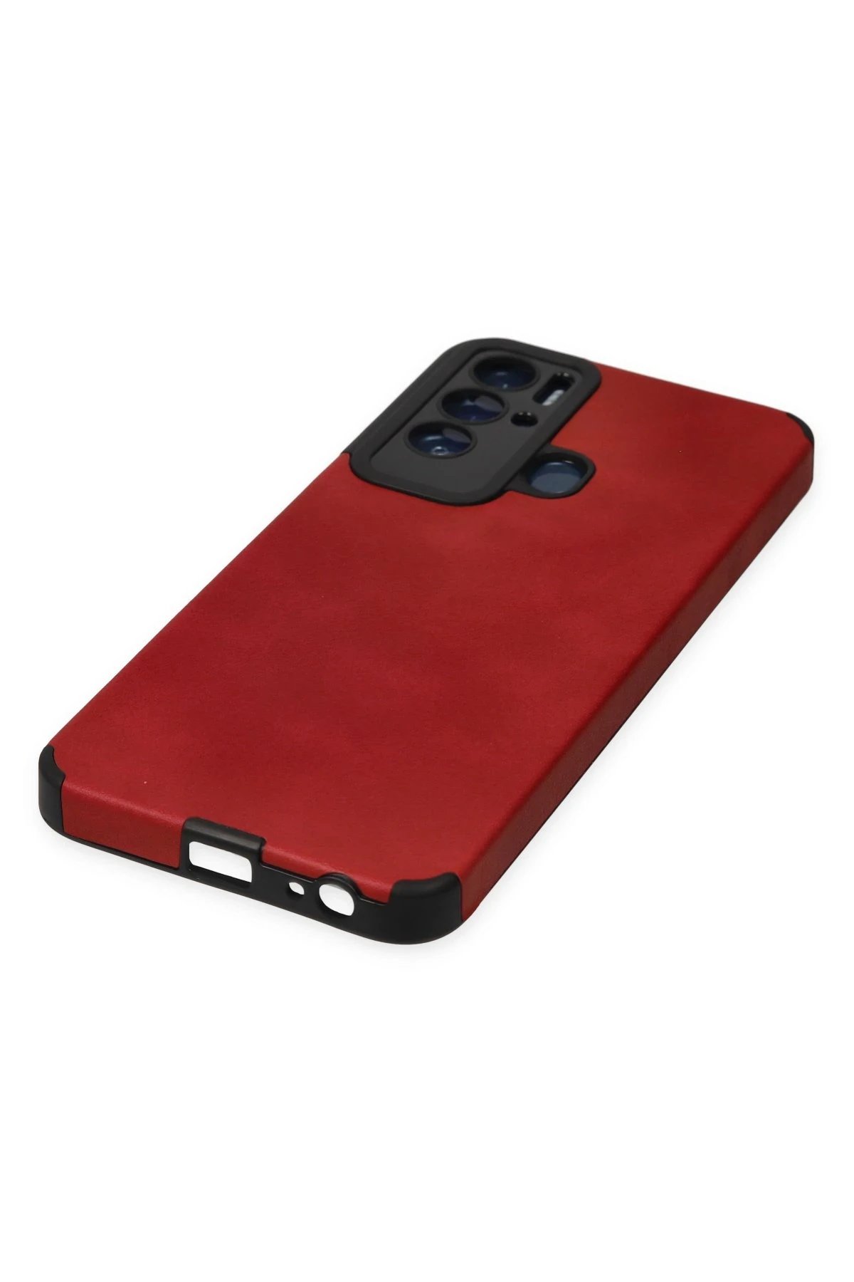 Newface Tecno Pova Neo Kılıf Loop Deri Silikon - Kırmızı