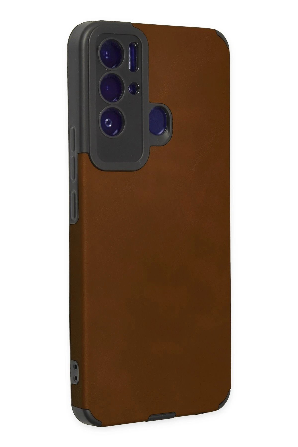 Newface Tecno Pova Neo Kılıf Loop Deri Silikon - Kahverengi