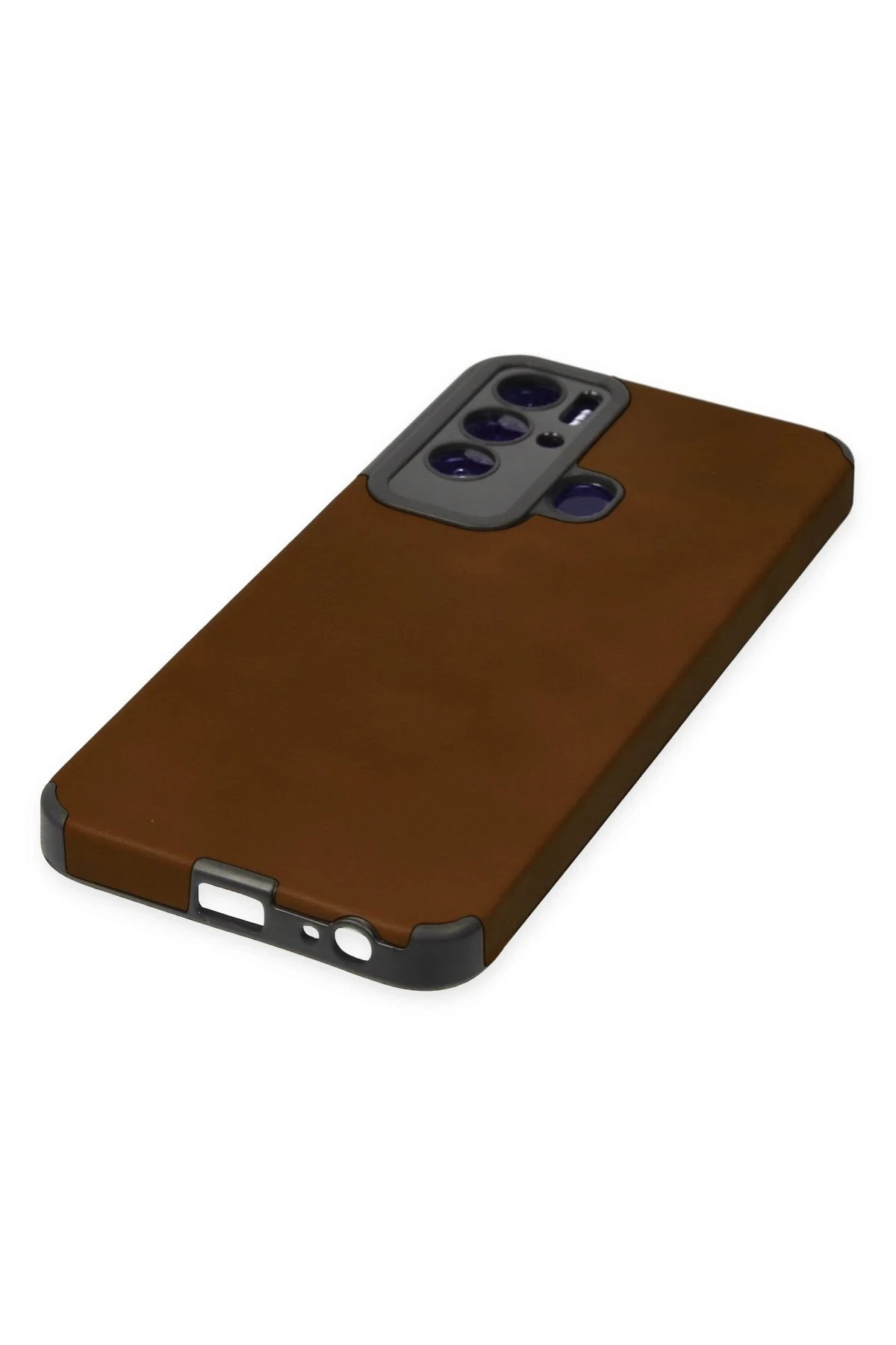 Newface Tecno Pova Neo Kılıf Loop Deri Silikon - Kahverengi