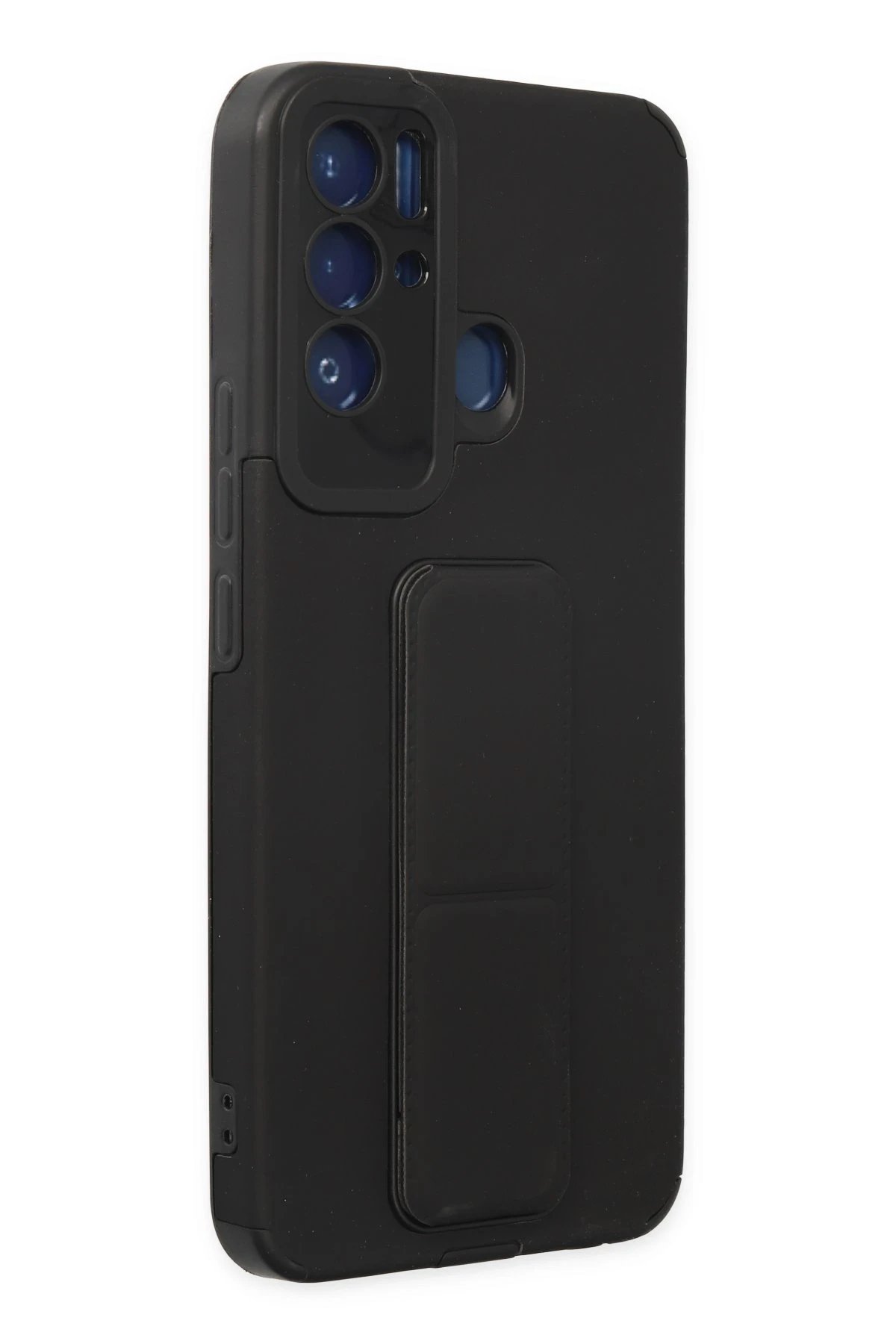 Newface Tecno Pova Neo Kılıf Mega Standlı Silikon - Siyah