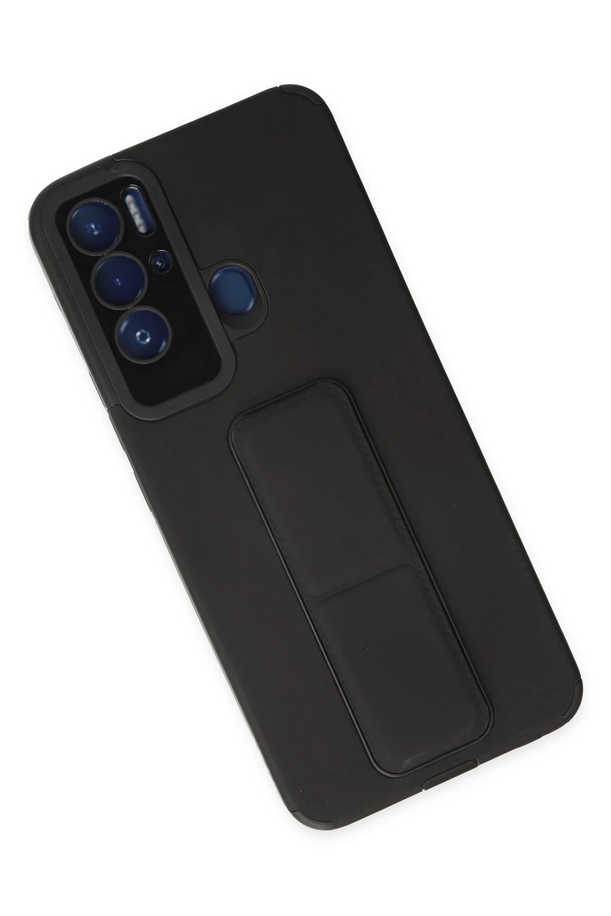 Newface Tecno Pova Neo Kılıf Mega Standlı Silikon - Siyah