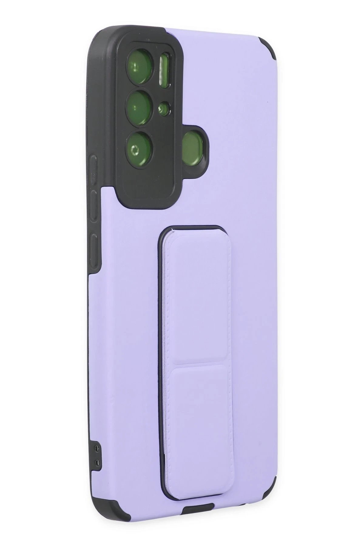 Newface Tecno Pova Neo Kılıf Mega Standlı Silikon - Lila